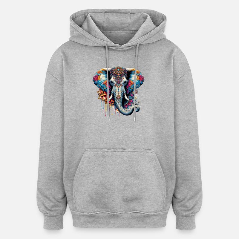 Elephant - Oversized Unisex Hoodie - heather grey