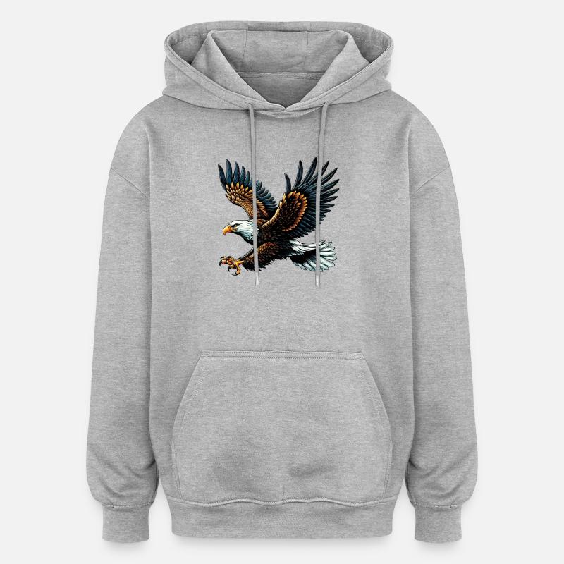 Adler - Oversized Unisex Hoodie - Grau meliert