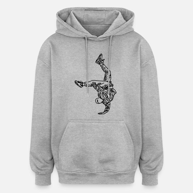 Breakdancer Drawing - Oversized Unisex Hoodie - heather grey