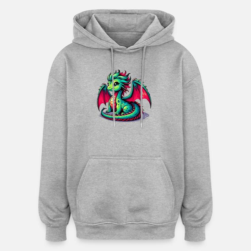 Dragon - Oversized Unisex Hoodie - heather grey