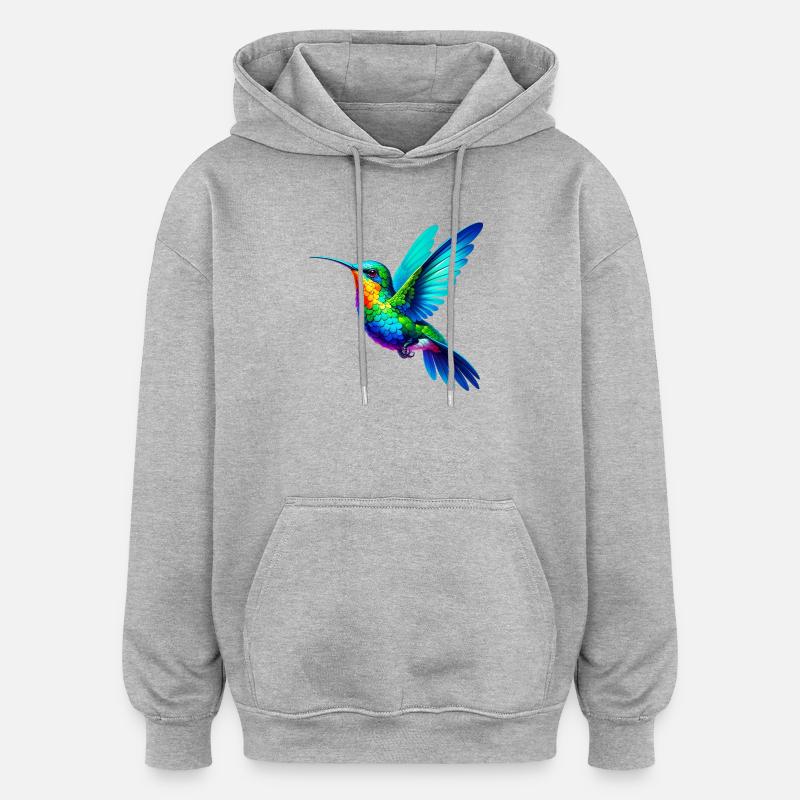 Colibri - Sweat à capuche oversize unisexe - gris chiné
