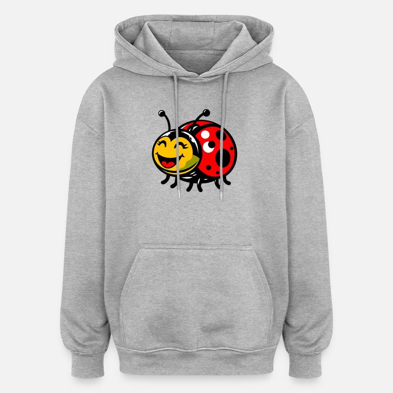 Coccinelle - Sweat à capuche oversize unisexe - gris chiné