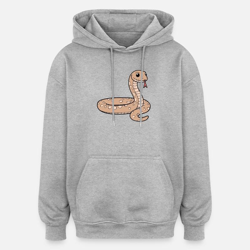 Serpent - Sweat à capuche oversize unisexe - gris chiné