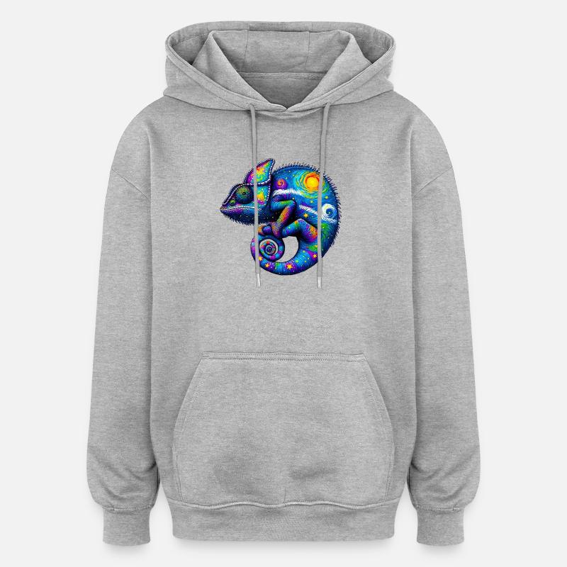 Caméléon - Sweat à capuche oversize unisexe - gris chiné