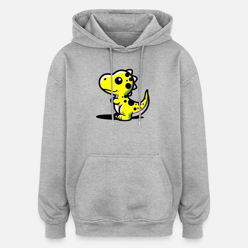 Dinosaurier - Oversized Unisex Hoodie - Grau meliert