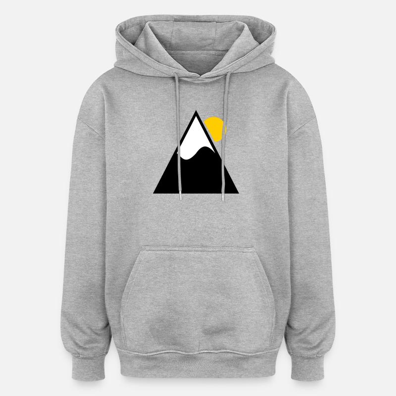 SKIER. SKI. RAQUETTE. SNOW. SNOWBOARD - Sweat à capuche oversize unisexe - gris chiné