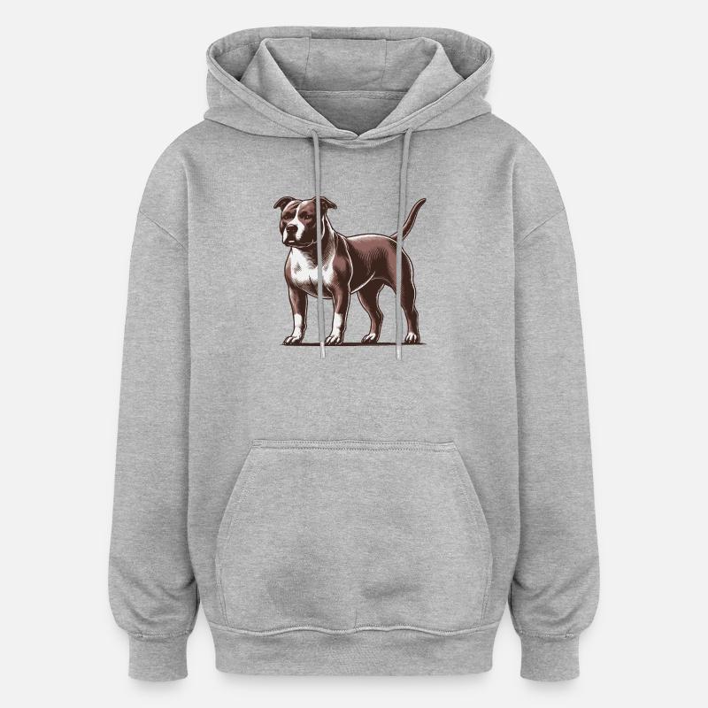 Pitbull - Oversized Unisex Hoodie - Grau meliert