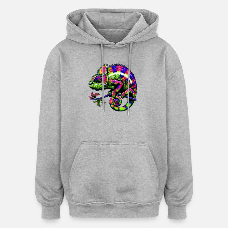 Chamäleon - Oversized Unisex Hoodie - Grau meliert