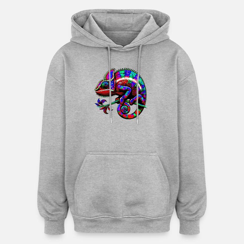 Chamäleon - Oversized Unisex Hoodie - Grau meliert