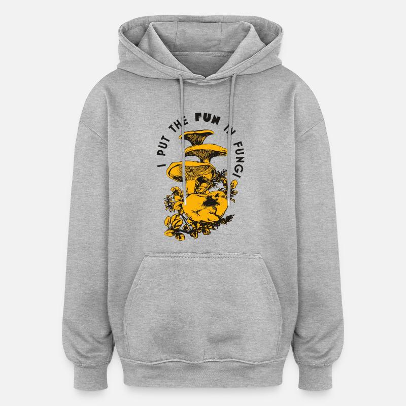 FUN (GI) - Sweat à capuche oversize unisexe - gris chiné