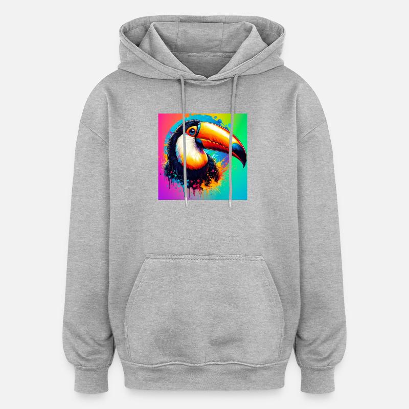 toucan - Sweat à capuche oversize unisexe - gris chiné