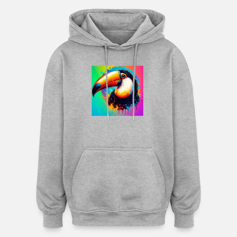 toucan - Sweat à capuche oversize unisexe - gris chiné