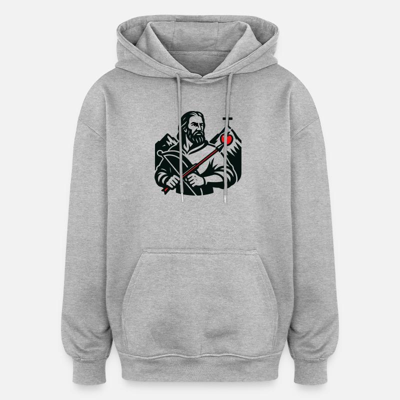 Legendenfigur der Schweiz - Oversized Unisex Hoodie - Grau meliert
