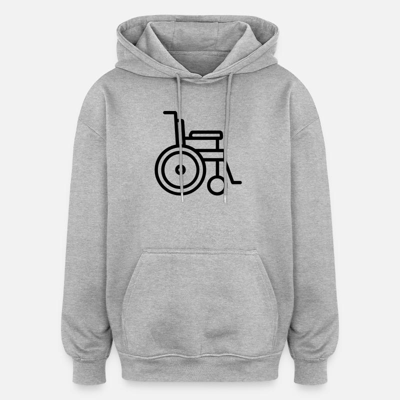 fauteuil roulant - Sweat à capuche oversize unisexe - gris chiné