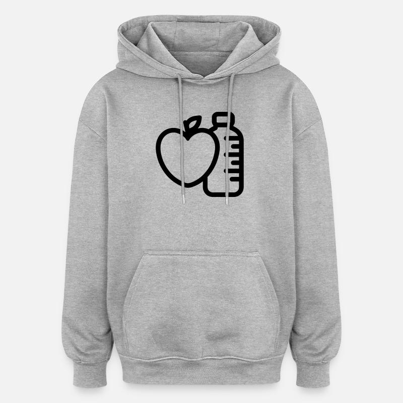 Mode de Vie Sain - Sweat à capuche oversize unisexe - gris chiné