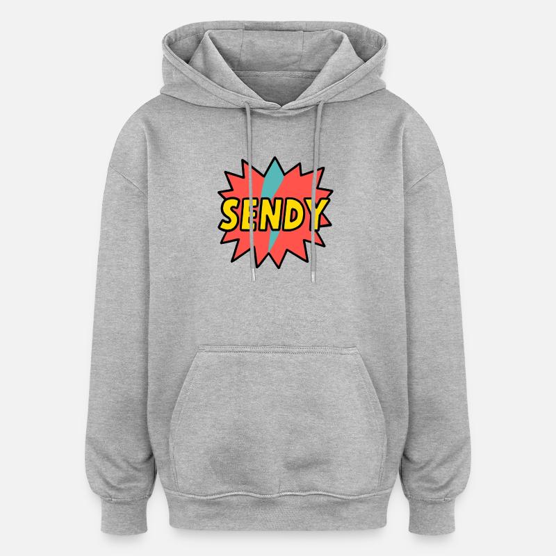 SENDY ! - Sweat à capuche oversize unisexe - gris chiné