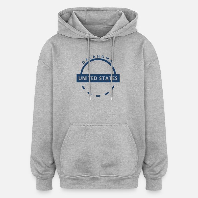 Emblème de l'Oklahoma aux États-Unis - Sweat à capuche oversize unisexe - gris chiné