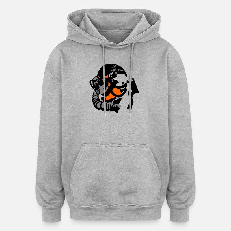 Pilote de jet - Sweat à capuche oversize unisexe - gris chiné