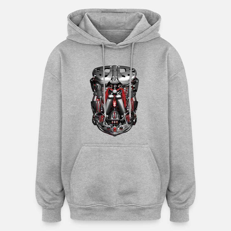 CYBORG ARMOR - geek & scifi - Sweat à capuche oversize unisexe - gris chiné