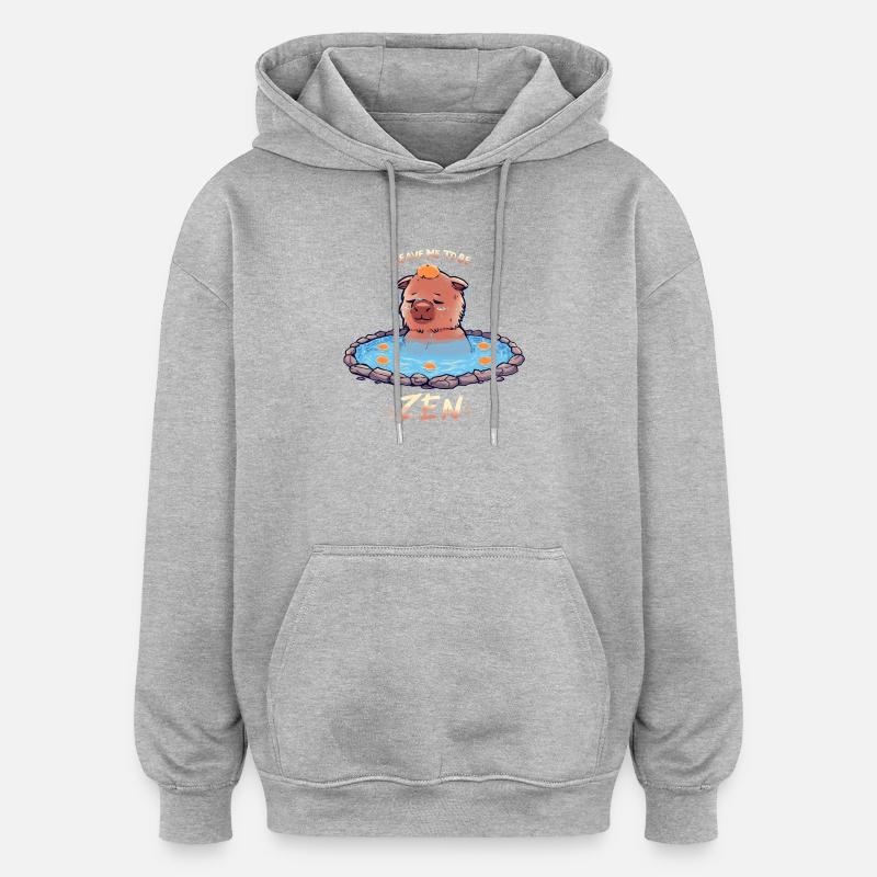 Ich möchte Zen Capybara sein - Oversized Unisex Hoodie - Grau meliert