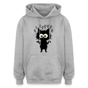 67 Lustige Katze Six Seven Meme - Oversized Unisex Hoodie - Grau meliert - Vorne - Noah (186cm)