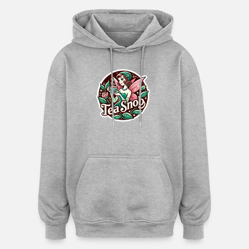 Fête du thé Snob du Thé - Sweat à capuche oversize unisexe - gris chiné