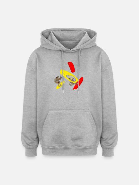Atlashörnchen Surfen, Kitesurfen, Windsurfen - Oversized Unisex Hoodie - heather grey