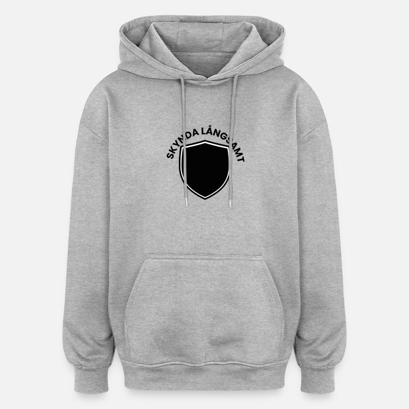 Skyndal-Schildemblem - Oversized Unisex Hoodie - Grau meliert