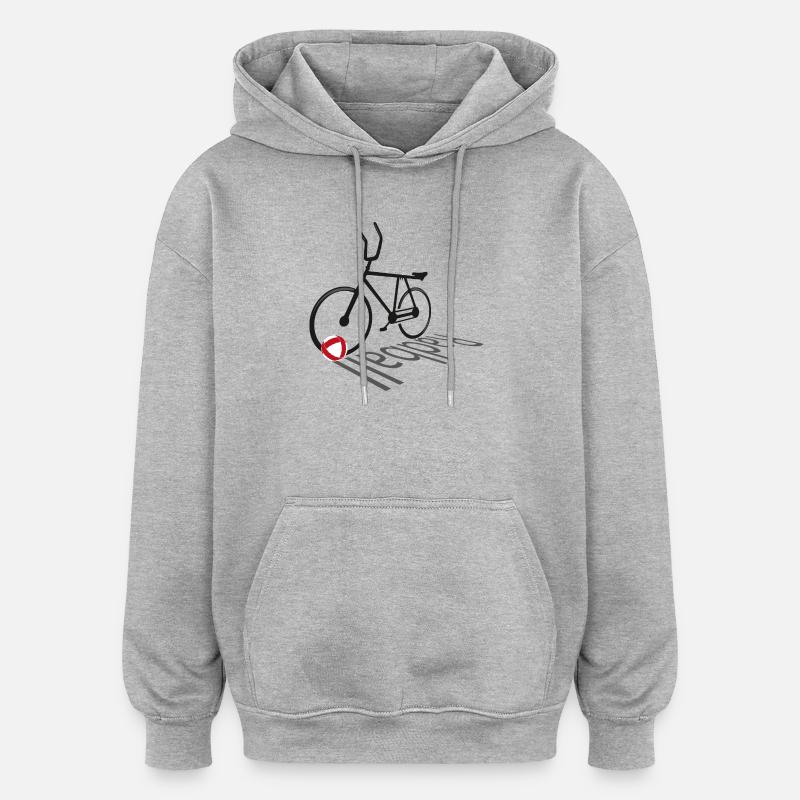Cyclisme, Cyclball, Cyclisme en salle, Évolution - Sweat à capuche oversize unisexe - gris chiné