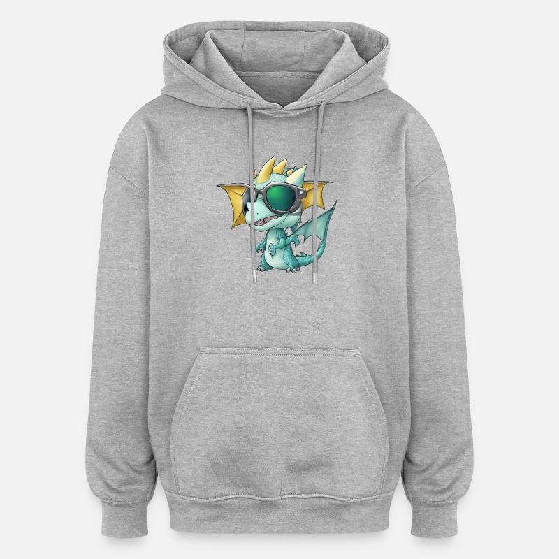 Dragon des lunettes de soleil - Sweat à capuche oversize unisexe - gris chiné