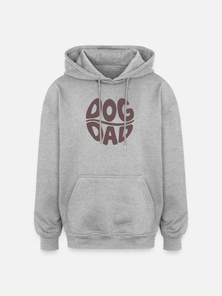 Dog Dad Hundevater Design - Oversized Unisex Hoodie - heather grey
