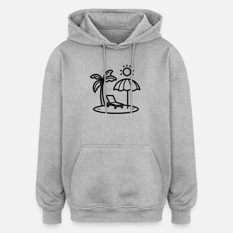beach - Oversized Unisex Hoodie - heather grey