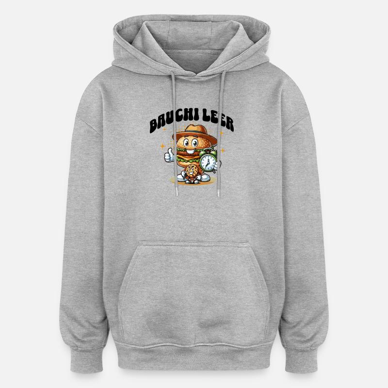Bauchi Leer - Sweat à capuche oversize unisexe - gris chiné