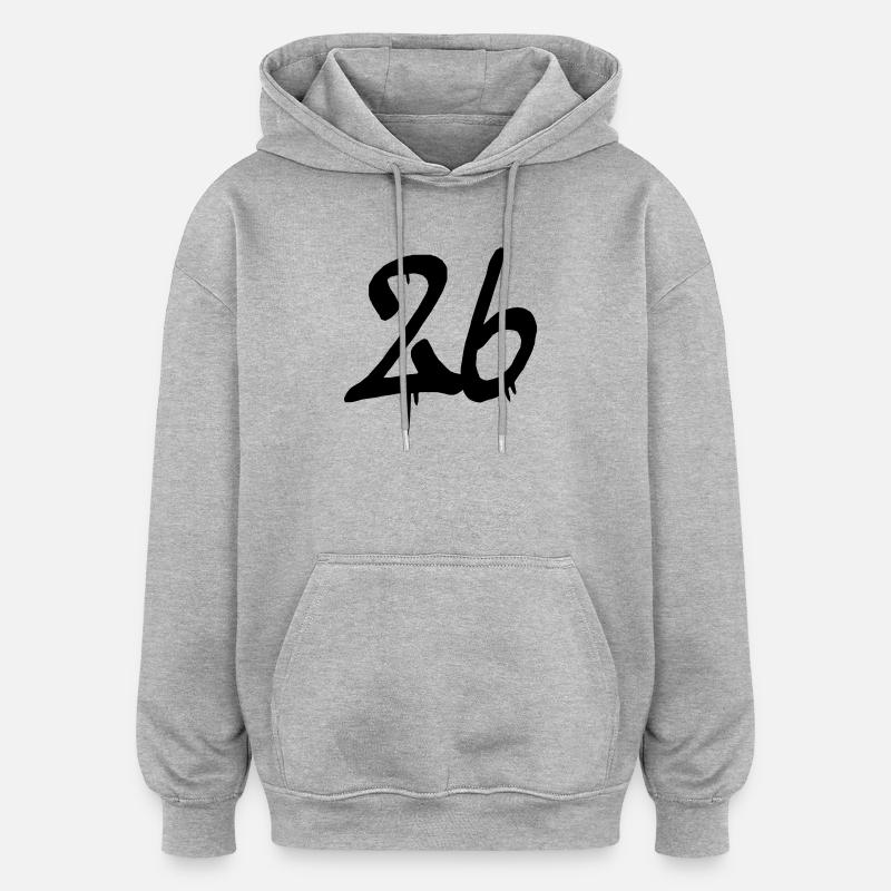 26 - Oversized Unisex Hoodie - Grau meliert
