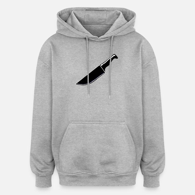 Scharfes Messer - Oversized Unisex Hoodie - Grau meliert