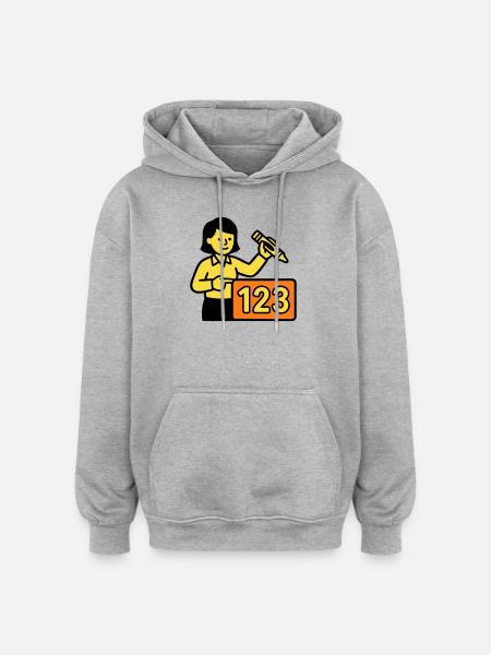 Enseignant Math 123 School - Sweat à capuche oversize unisexe - gris chiné