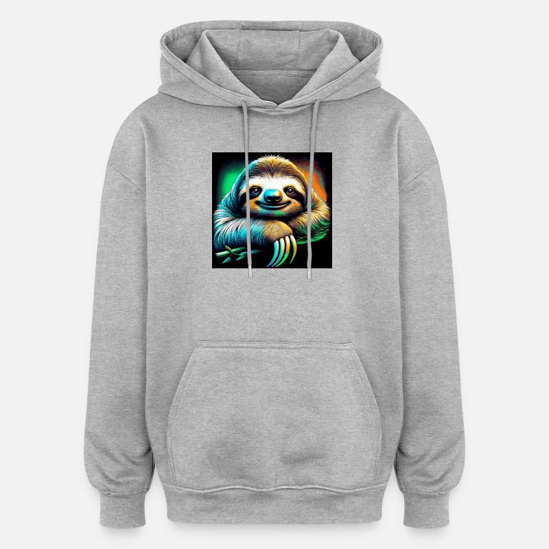 sloth - Oversized Unisex Hoodie - heather grey