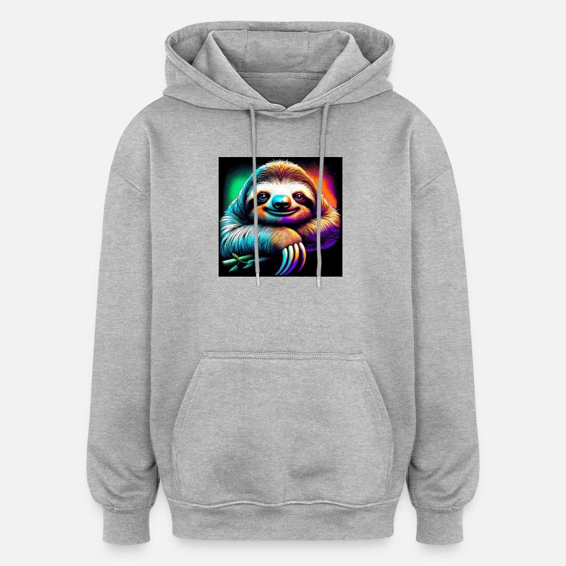 sloth - Oversized Unisex Hoodie - heather grey