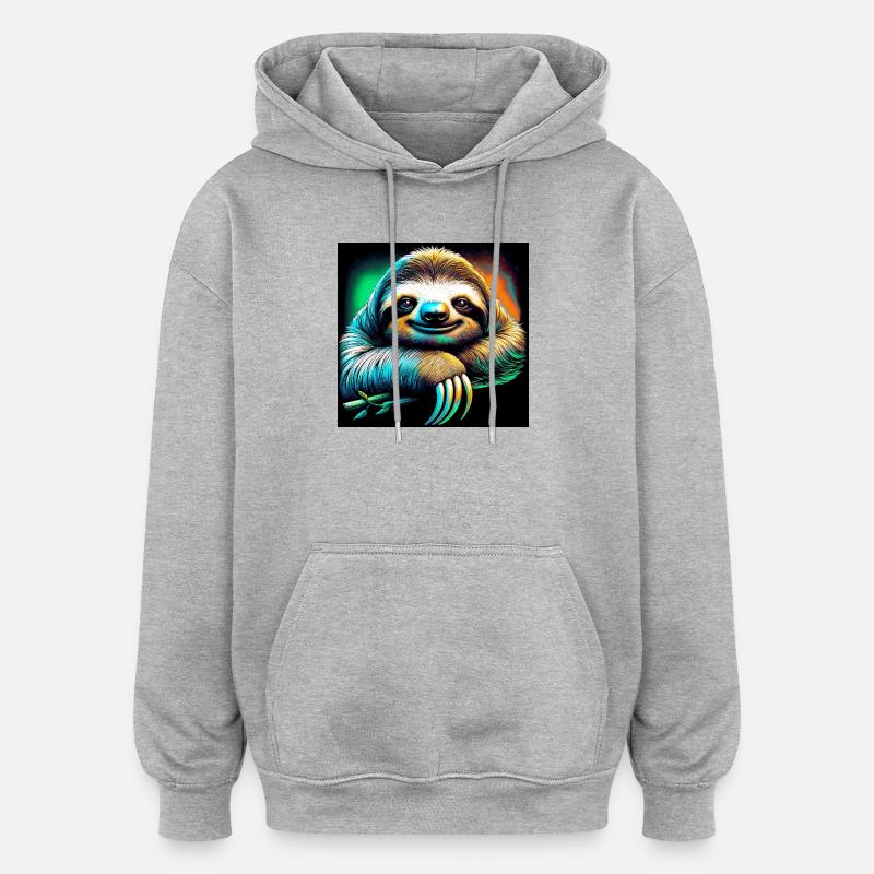 sloth - Oversized Unisex Hoodie - heather grey