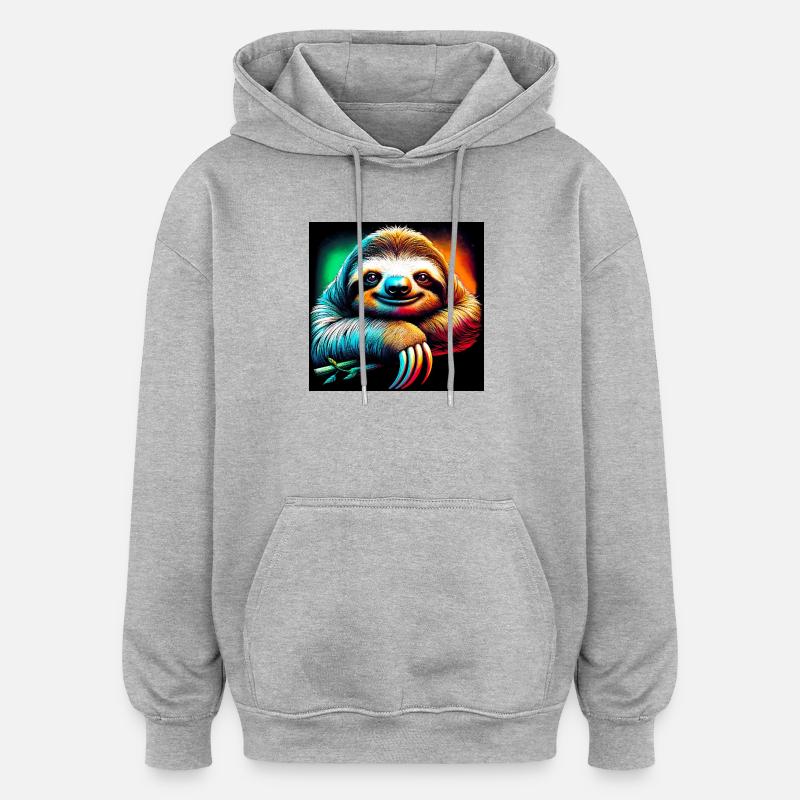 paresse - Sweat à capuche oversize unisexe - gris chiné