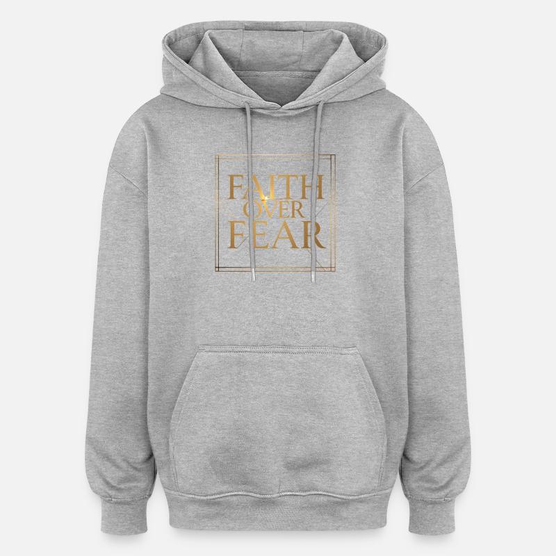 Glaube statt Angst - Oversized Unisex Hoodie - Grau meliert