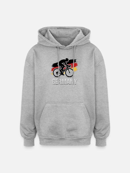 Radfahrer Deutschland Flagge - Oversized Unisex Hoodie - Grau meliert