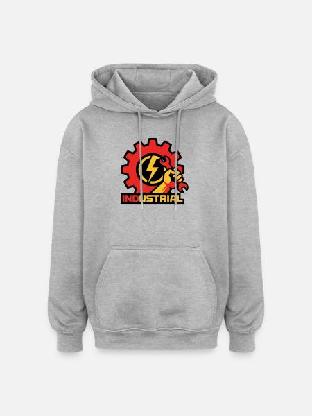 Electrician Gear Logo - Oversized Unisex Hoodie - heather grey