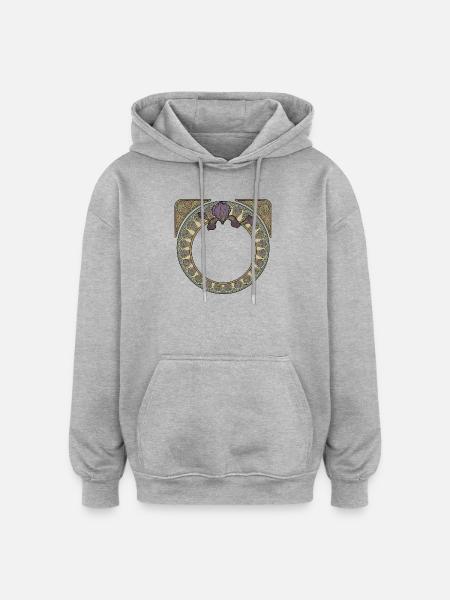 Jugendstil-Iris-Kreis Y - Oversized Unisex Hoodie - Grau meliert