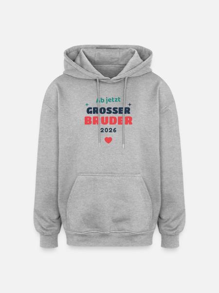 Einschulung 2026 Bruder - Schulkind Geschenk Schul - Oversized Unisex Hoodie - Grau meliert