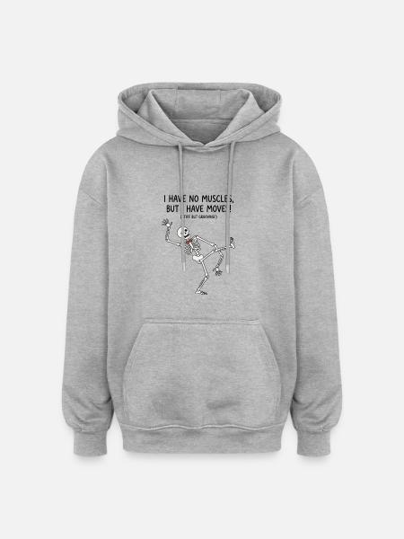Dancing Skeleton Moves - Oversized Unisex Hoodie - heather grey