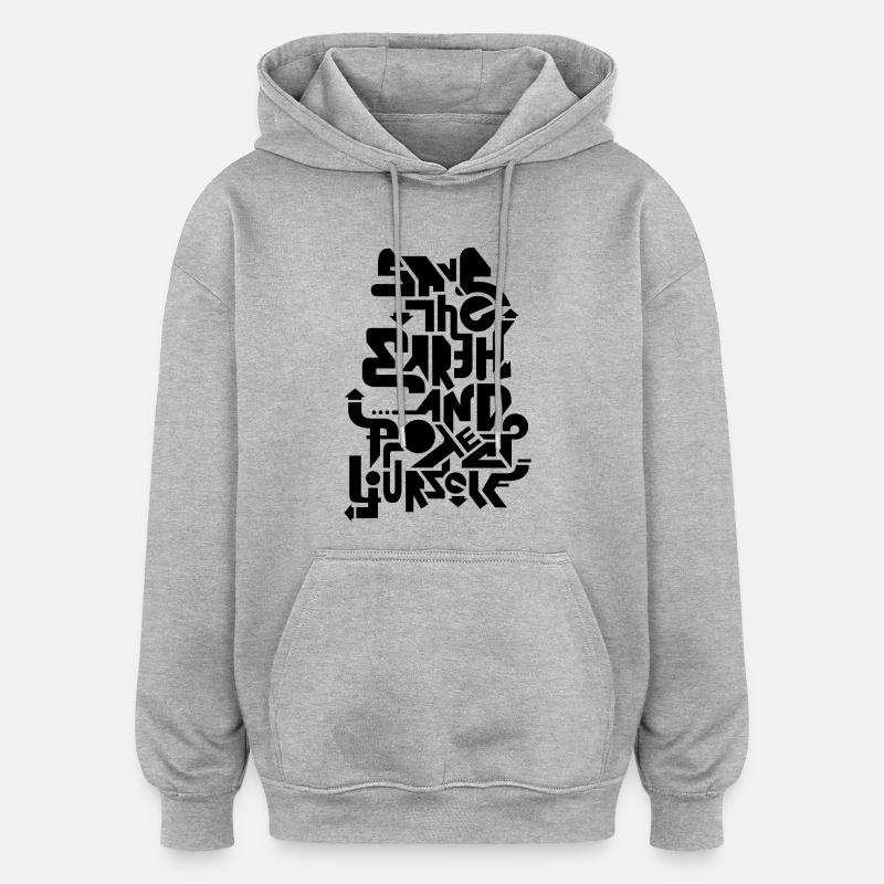 saveprotect_1f - Oversized Unisex Hoodie - heather grey