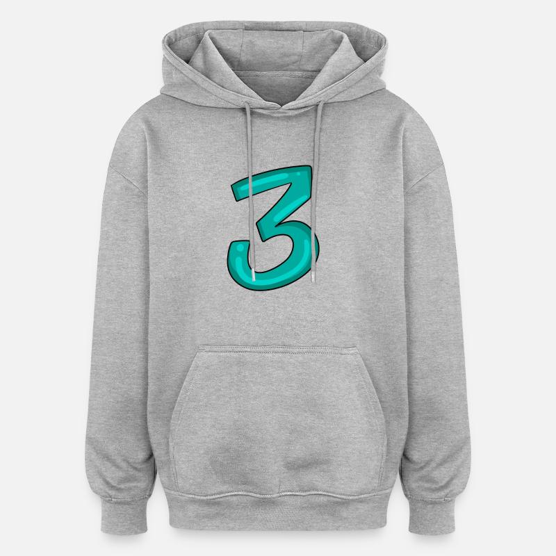 3 - Sweat à capuche oversize unisexe - gris chiné