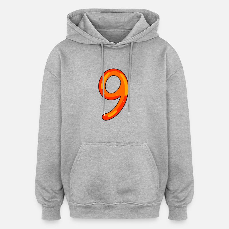 9 - Sweat à capuche oversize unisexe - gris chiné