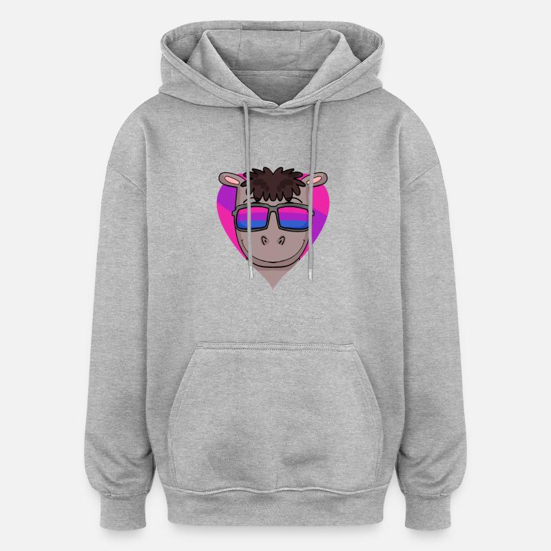 Cadeau de cheval bisexuel - Sweat à capuche oversize unisexe - gris chiné